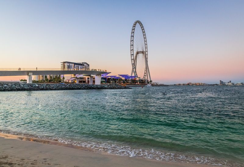 عجلة عين دبي كما تُرى من البحر